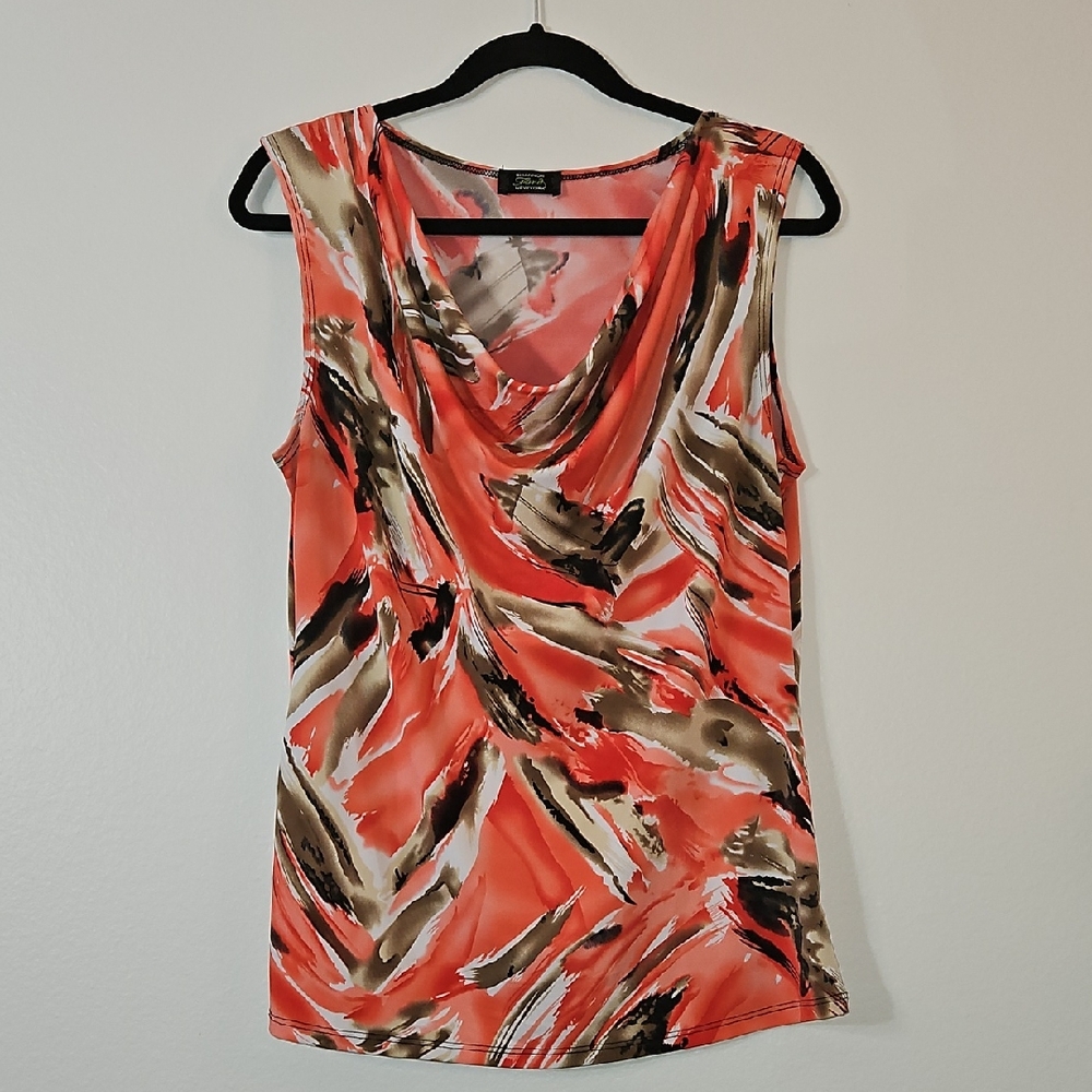 Women's Ford New York Pink and Black Sleeveless Top